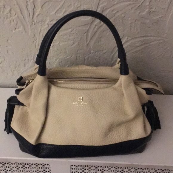 kate spade Handbags - Kate Spade Stevie Purse Cream and Navy